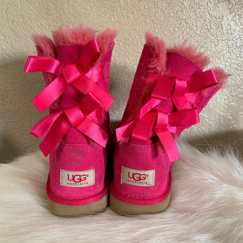 Ugg hot pink Bailey bow boots